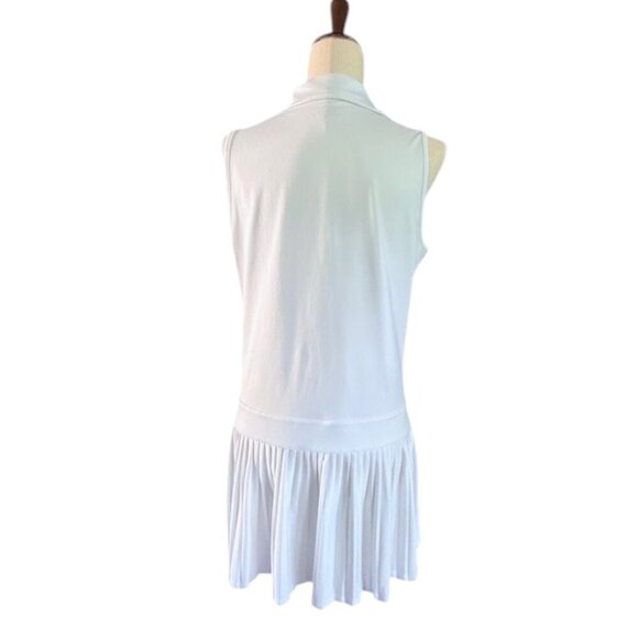 Vineyard Vines Performance Pleated Sport Dress White Blue Stripes Sleeveless M - Picture 6 of 13